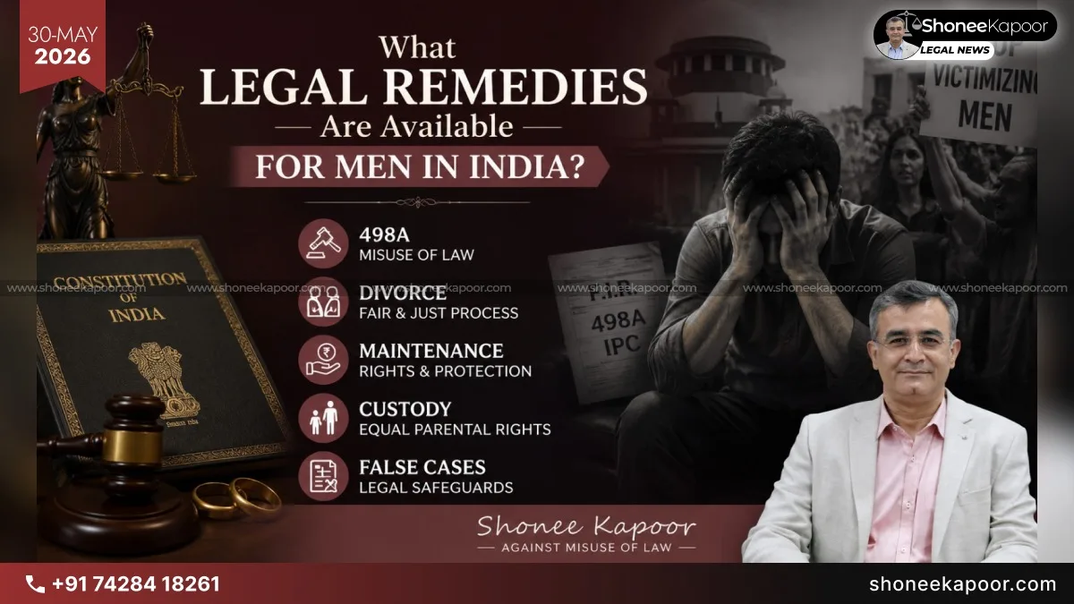 What Legal Remedies Are Available For Men In India? 498A, Divorce, Maintenance, Custody &amp; False Cases