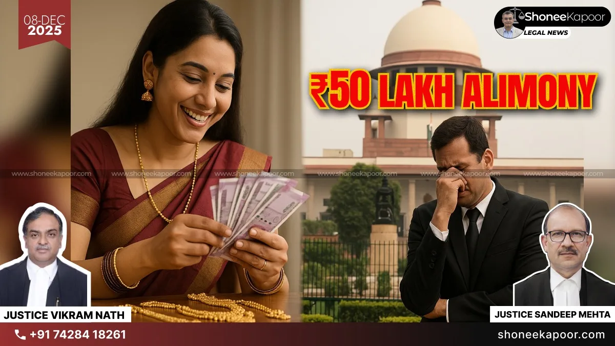 Supreme Court Says Wife Must Live With Same Standard as During Marriage; Judicial Officer Ordered To Pay ₹50 Lakh Alimony