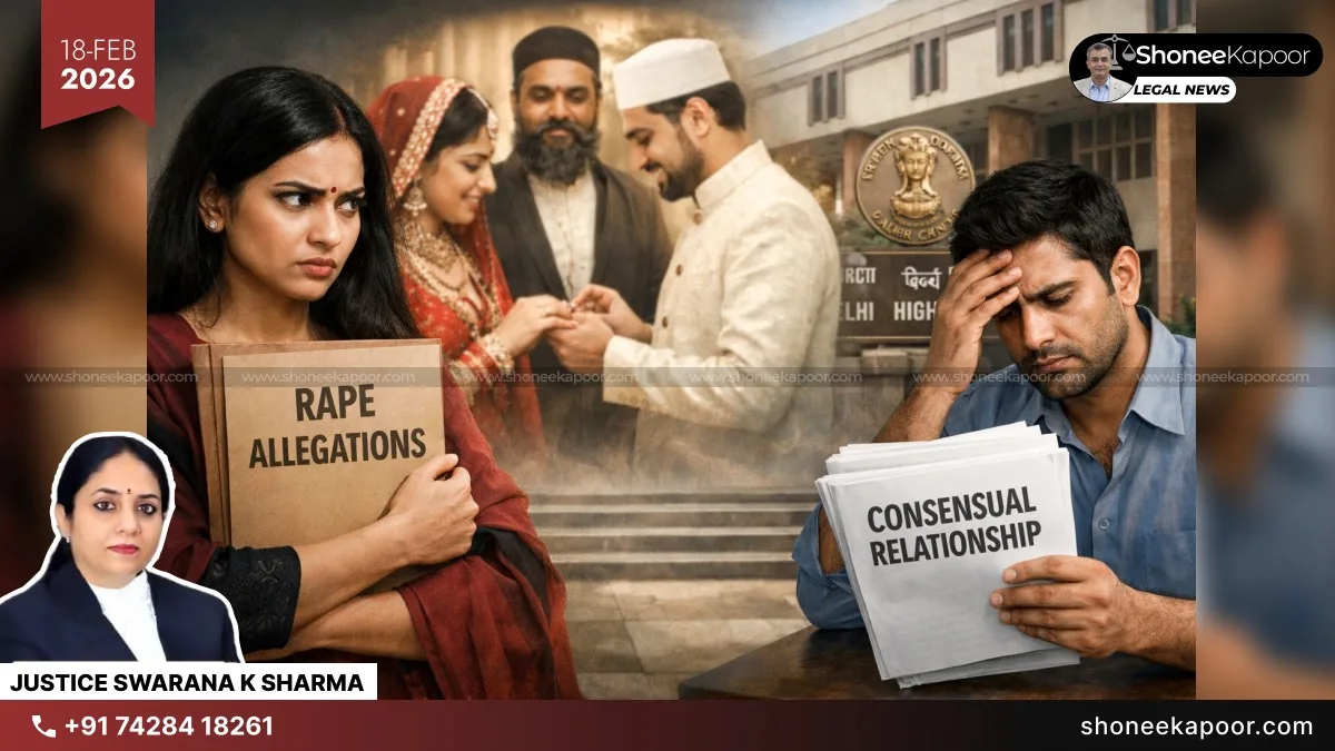 Delhi High Court: Woman Can’t Criminalise a Broken Alliance. Consent Cannot Be Withdrawn After 11 Year Consensual Physical Relationship