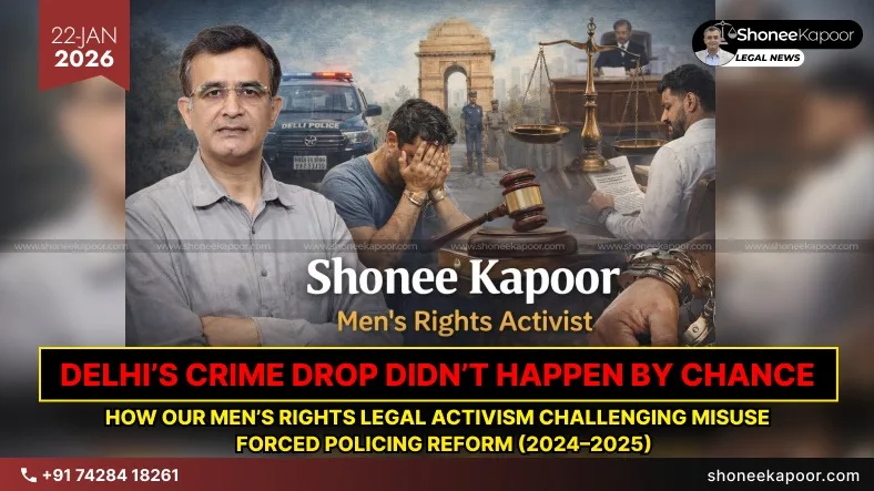 Delhi’s Crime Drop Didn’t Happen by Chance: How Our Men’s Rights Legal Activism Challenging Misuse, Forced Policing Reform (2024–2025)