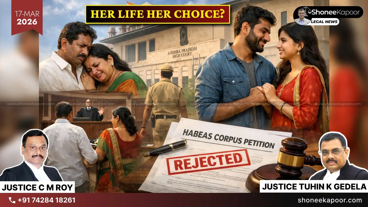 Adult Woman Free To Live With Man Of Her Choice, Habeas Corpus Plea By Parents Not Maintainable: Andhra Pradesh High Court Reiterates In Love Marriage Case