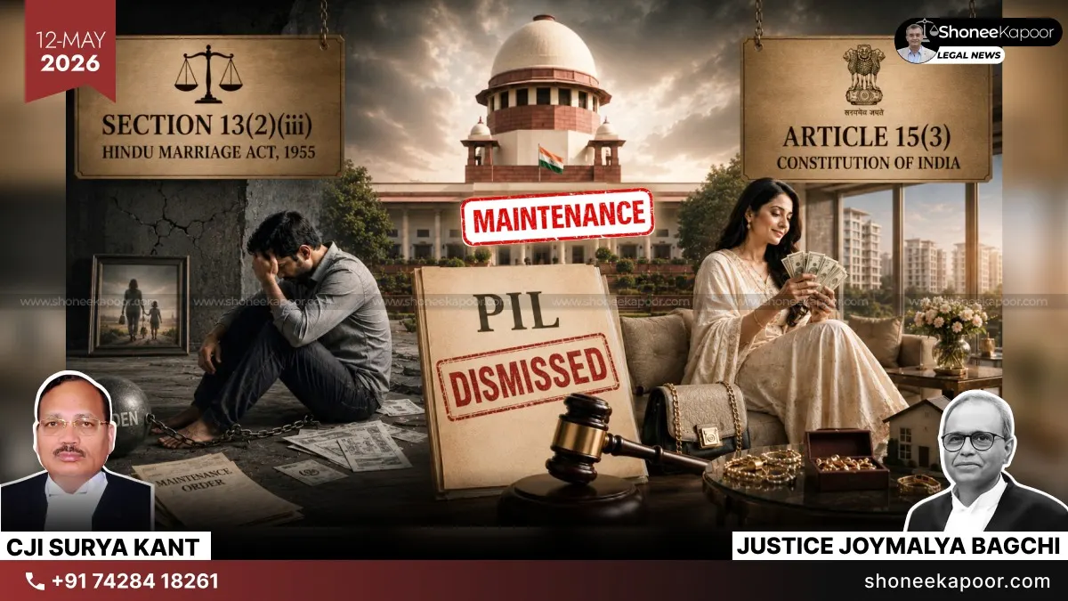 Only Wife Can Seek Divorce If Cohabitation Does Not Resume After Maintenance Order: Supreme Court Dismisses Husband’s PIL Seeking Equal Rights For Men