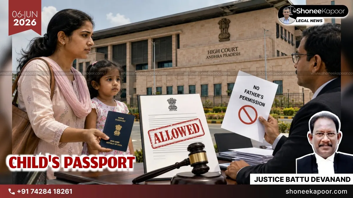 Single Mother Need Not Produce Divorce Decree Or Father’s Consent To Obtain Child’s Passport If Prescribed Declarations Are Filed: Andhra Pradesh High Court