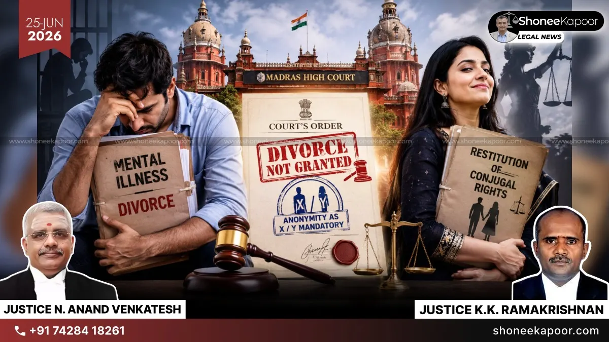 Divorce Cases | X – Y Anonymity Mandatory For Couples Alleging Mental Illness In Matrimonial Disputes: Madras High Court