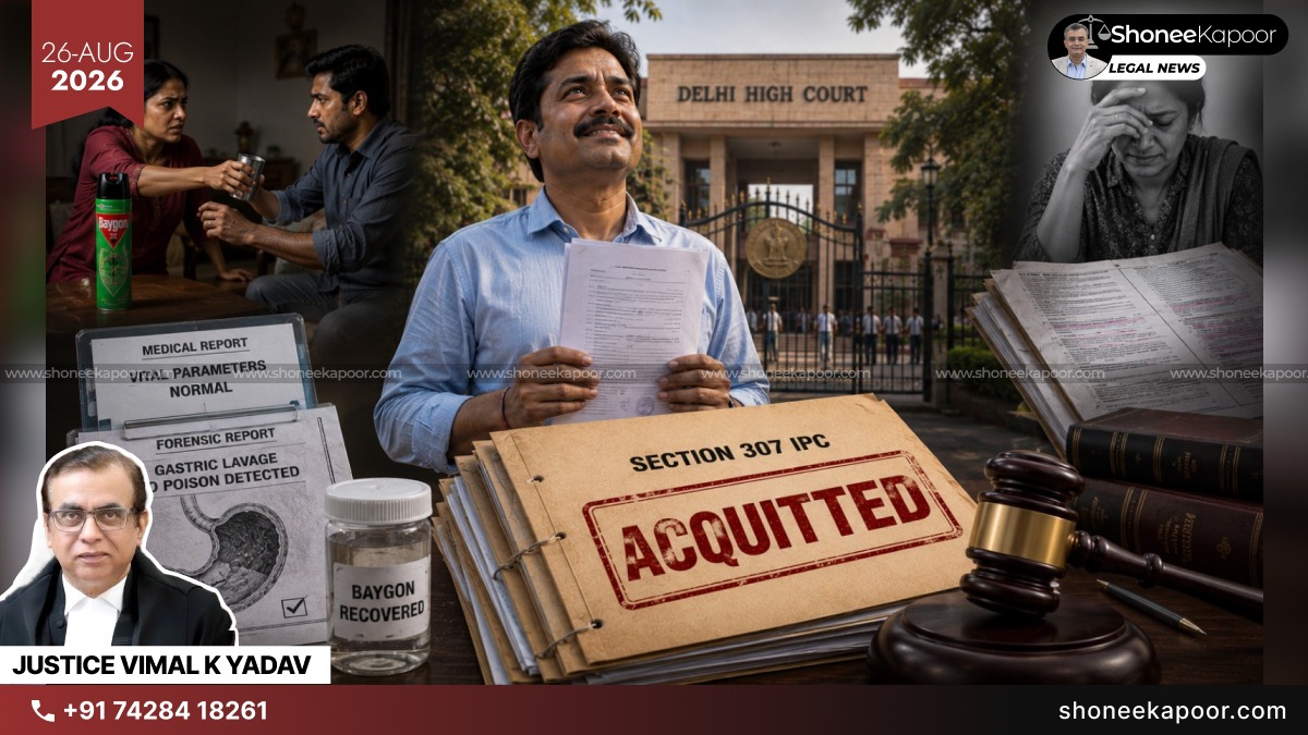 False Attempt-To-Murder Case | Husband Forced Wife To Consume Baygon Insecticide? Delhi HC Acquits Husband After 22 Years