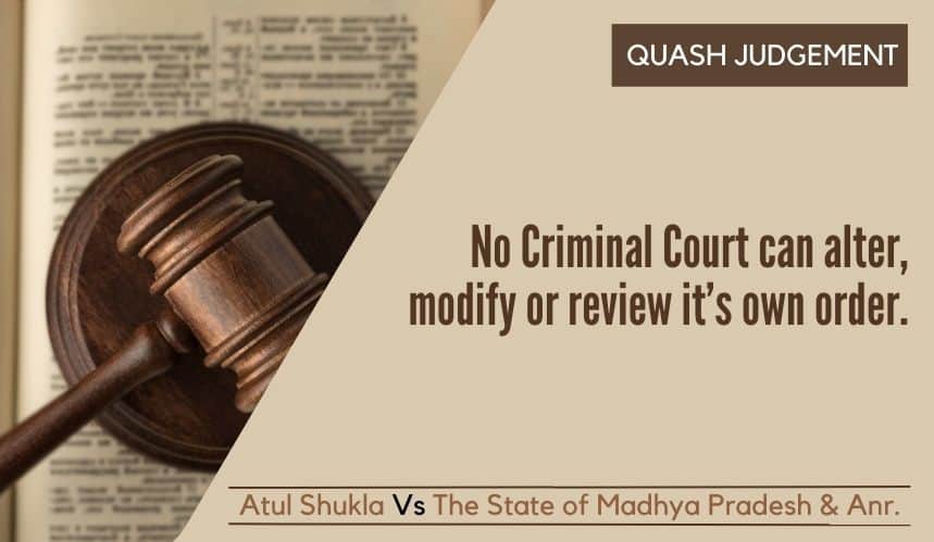 Criminal Court cannot alter, modify or review its own order