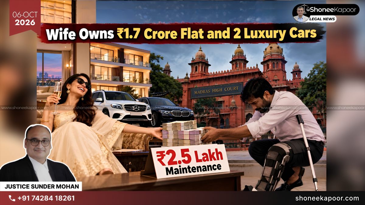 Maintenance Case | Wife Owns ₹1.7 Crore Flat and 2 Luxury Cars — Yet Man Must Pay ₹2.5 Lakh Every Month: Madras High Court