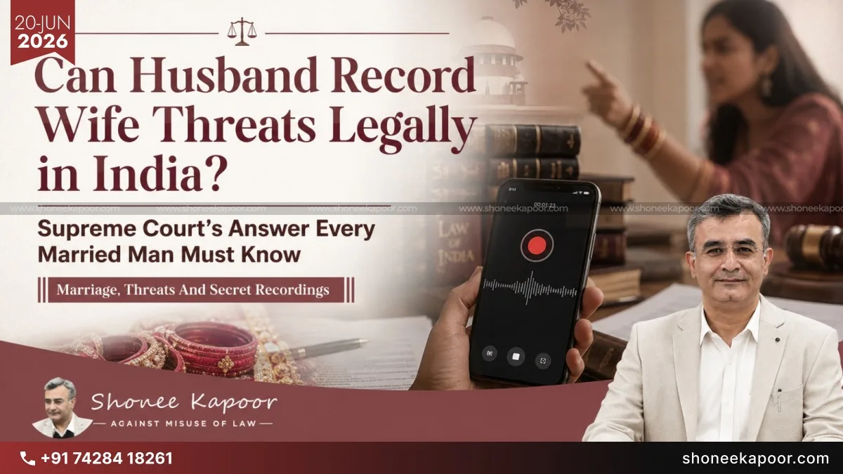 Can Husband Record Wife Threats Legally in India? Supreme Court’s Answer Every Married Man Must Know