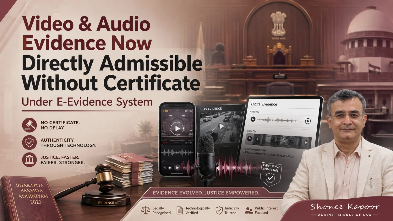 Video &amp; Audio Evidence Now Directly Admissible Without Certificate Under E-Evidence System