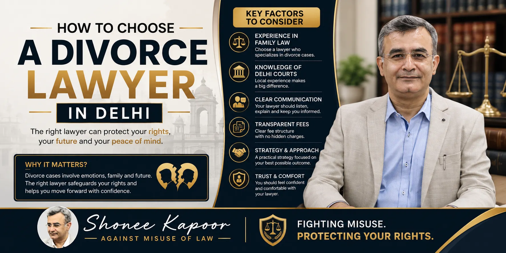 How to choose a divorce lawyer in Delhi