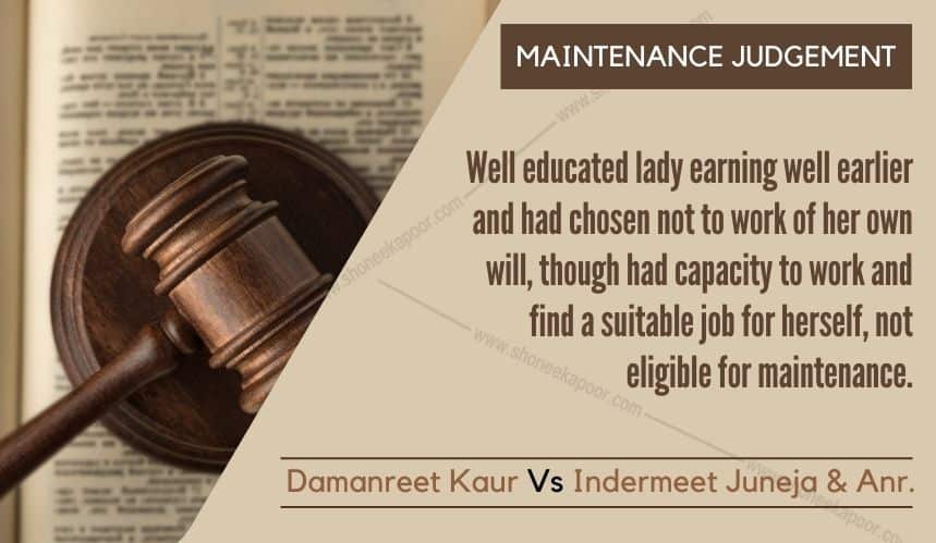 Delhi High Court not eligible for maintenance