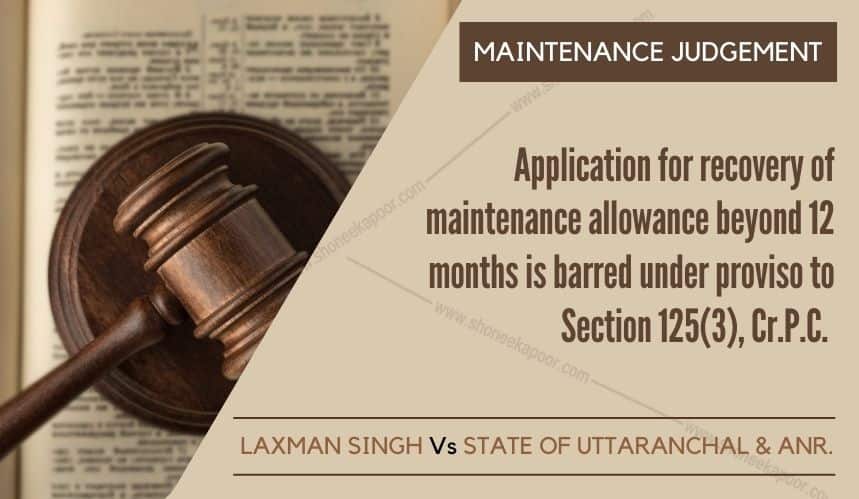 UTTARAKHAND HIGH COURT recovery of maintenance allowance