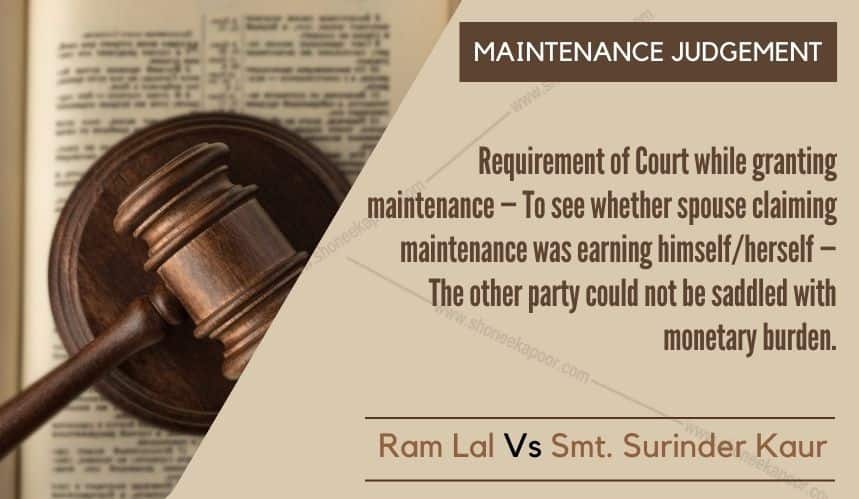 Punjab and Haryana High Court spouse claiming maintenance