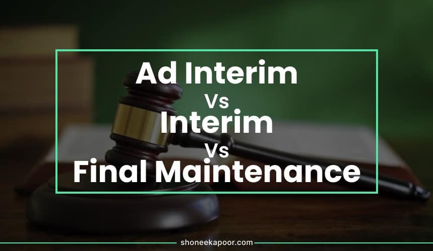 Difference between ad interim, interim and final maintenance